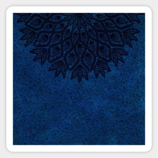 Blue and Black Filigree Sticker